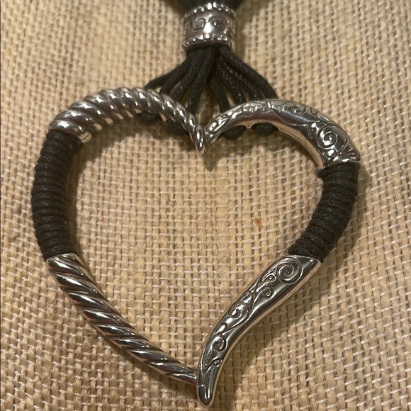 Brighton Silver and Black Heart Pendant Necklace - Picture 2 of 8